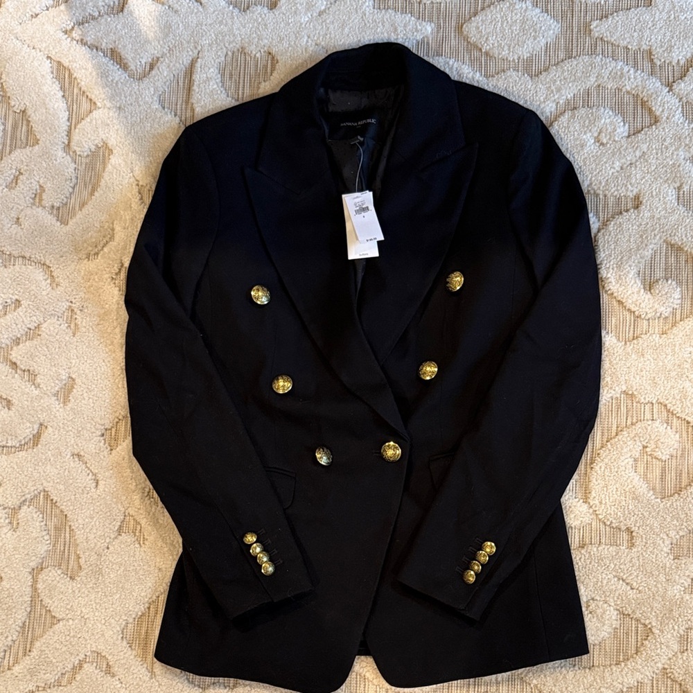 Banana Republic Black Blazer with Gold Buttons